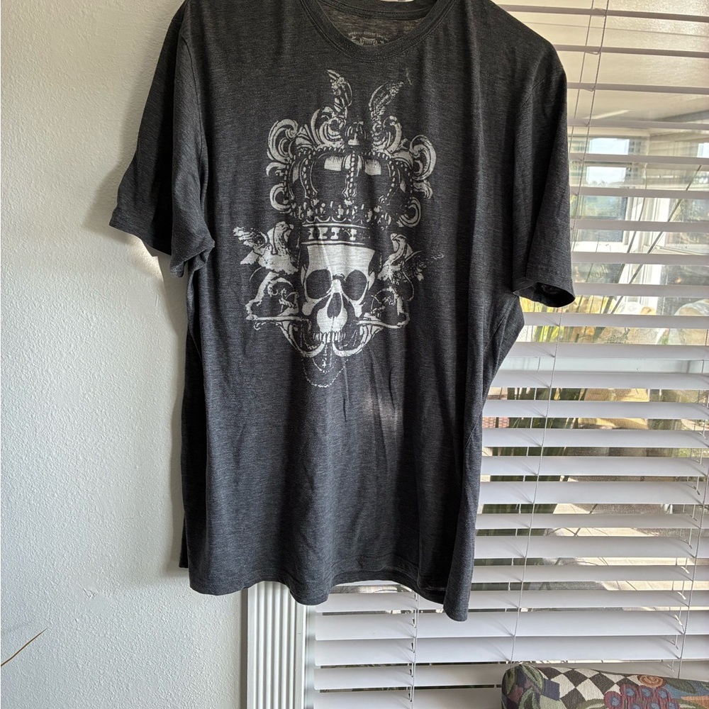 American Rag Cie Outfitters Charcoal Skull & Crown Graphic Tee